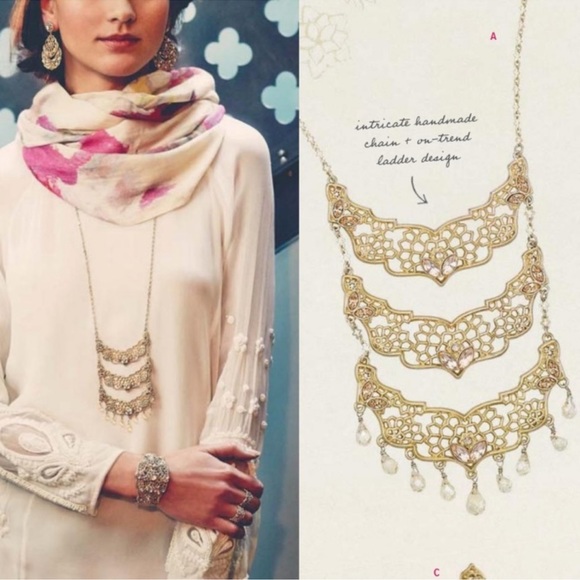 RARE Sunlit Sahara Ladder Statement Necklace - Picture 7 of 7